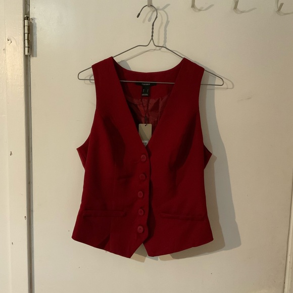 Forever 21 Jackets & Blazers - Forever 21 Red Button-Up Vest